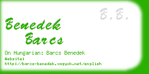 benedek barcs business card